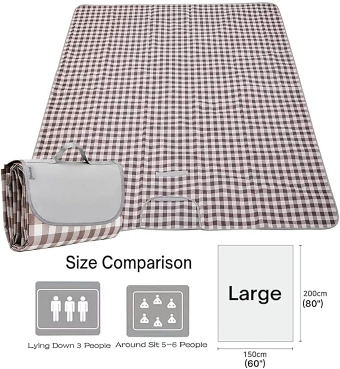 Lchkrep Picnic Blanket Beach Blankets 80"x60" Large Sandproof Waterproof Camping Portable Travel Blanket Play Mat for Outdoor Indoor Family Beach Park Grass,Hiking, Music Festival