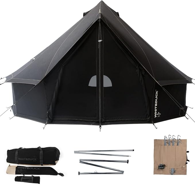WHITEDUCK Regatta Canvas Bell Tent - w/StoveJack, Waterproof, 4 Season Luxury Camping and Glamping Yurt Tent Outdoor