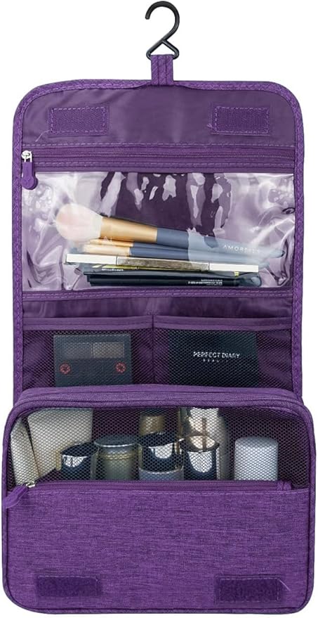 Sechunk Toiletry Bag Water-Resistant Makeup Cosmetic Bag Travel Organizer for Accessories Travel Bag with Hanging Hook
