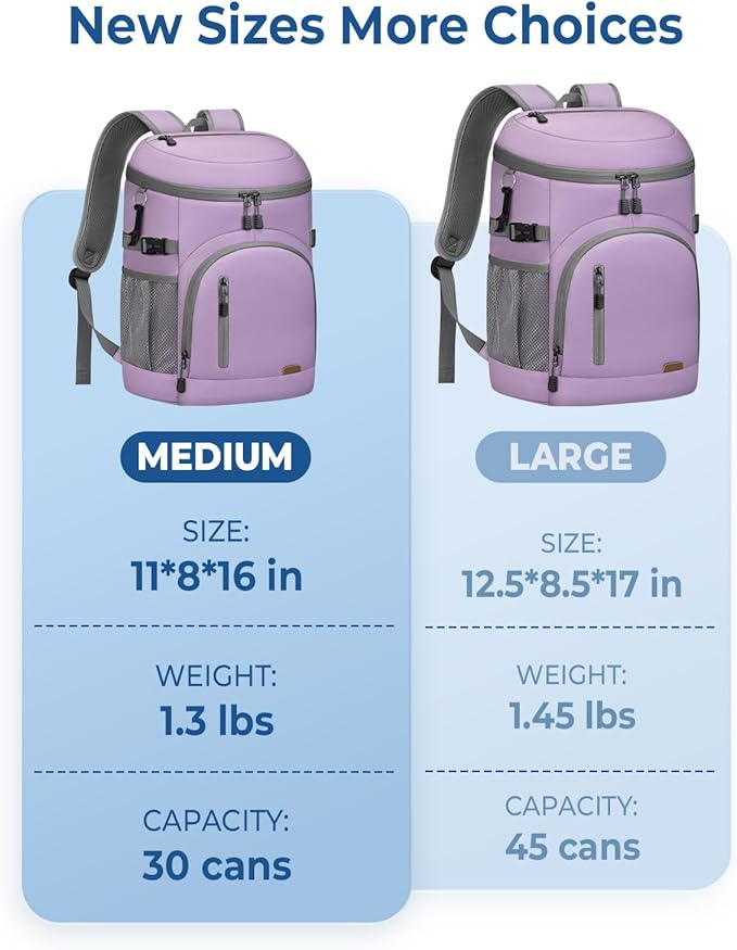 Cooler Backpack Insulated Waterproof,30/45 Cans Backpack Coolers Leakproof Lunch Backpack for Men Women Portable Soft Cooler Bag for Beach Camping Trave Picnic