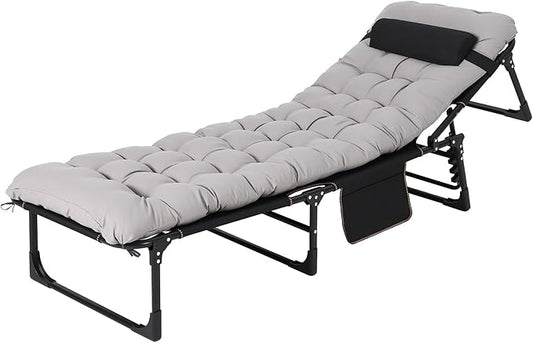 PeakPursuit Portable Camping Cot, Sleeping Cot for Adult, Heavy Duty Folding Cot Max Load 400LBS with Thick Mattress, Camping Bed for Travel Tent Day Bed Outdoor Home Guest Office Nap