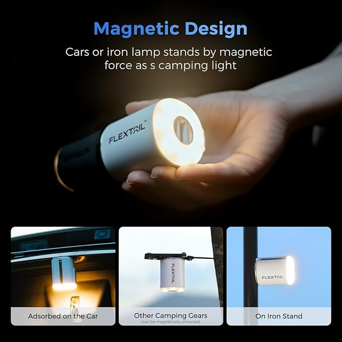 FLEXTAILGEAR Air Pump for Inflatables with Camping Lantern, Tiny Pump 2X, 4kPa Portable Air Pump Rechargeable Air Mattress Pump with Magnetic Design, for Sleeping Pads Pool Floats Swimming Rings