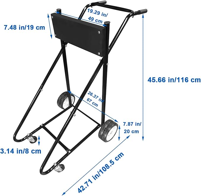 Outboard Motor Stand Cart, 315LBS Outboard Engine Stand,Boat Motor Carrier,Engine Carrier Cart Dolly Storage Transport Trailer for Shaft Motors