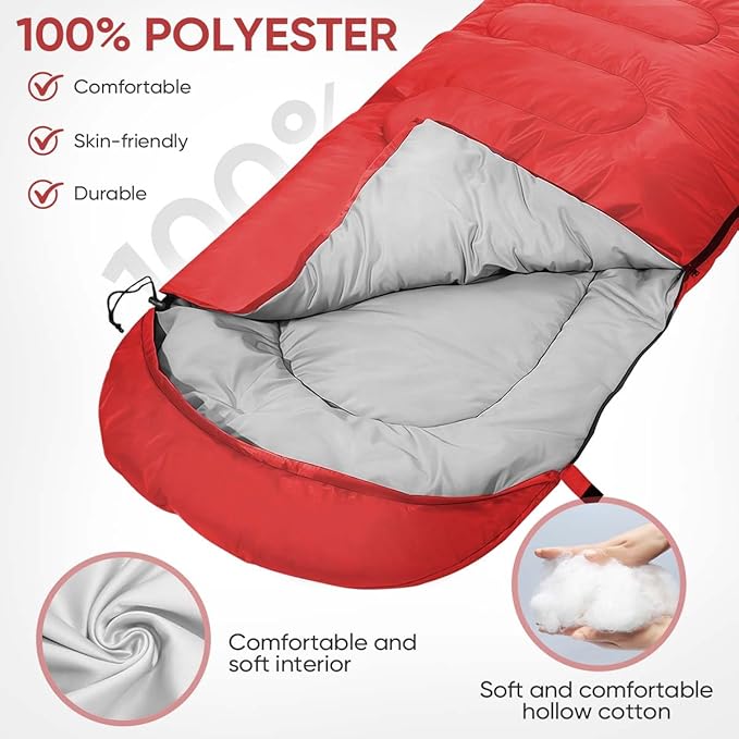 OBTANIM Sleeping Bags Portable Waterproof Camping Sleeping Bag for Adults Kids 4 Seasons Cold Weather or Warm Backpacking Hiking Mountaineering Indoor Outdoor Use