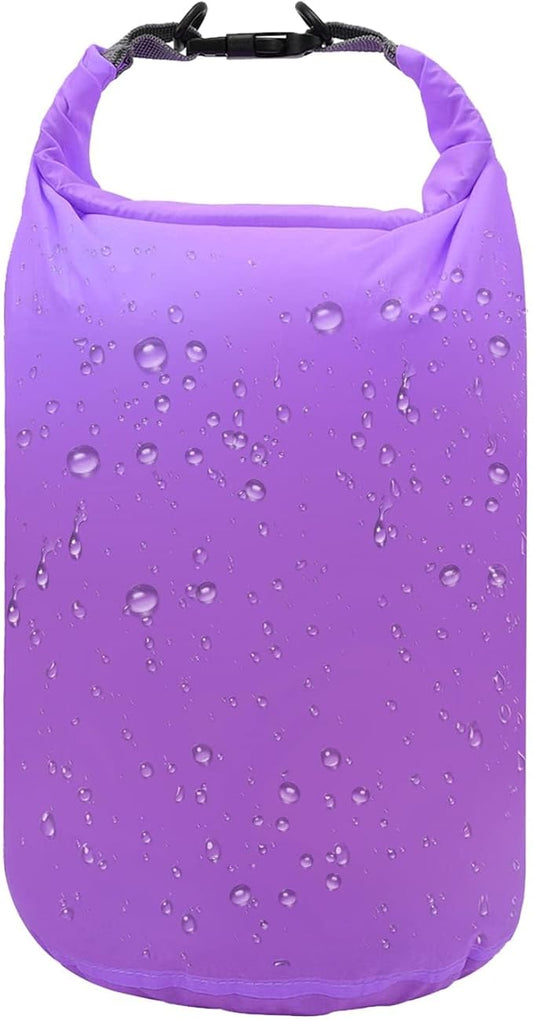 R2Depot Waterproof Dry Bag, 5L/10L/20L/40L/70L Dry Storage Bag for Kayaking, Gym, Hiking, Swimming (Purple, 5L)