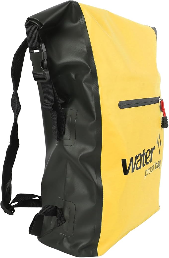 Luqeeg 25L Dry Wet Separation Backpack PVC Lightweight Outdoor Dry Sacks, Dry Bag, Dry Storage Bag for Kayaking, Rafting, Boating, Swimming, Camping, Hiking, Beach (Yellow)
