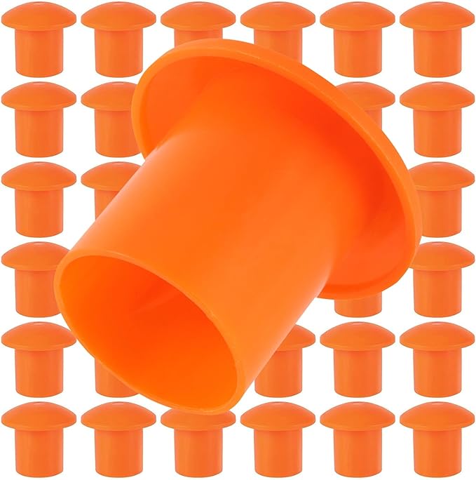 40 PCS Rebar Caps,Plastic Mushroom Rebar Safety Caps Tube Screw on Rebar Stakes #3-#7, 10M - 25M
