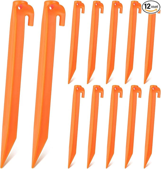 9 Inch Plastic Inflatable Tent Stakes Black Replacement Yard Inflatable Accessories for Camping Tent Pegs Garden Home Decorations
