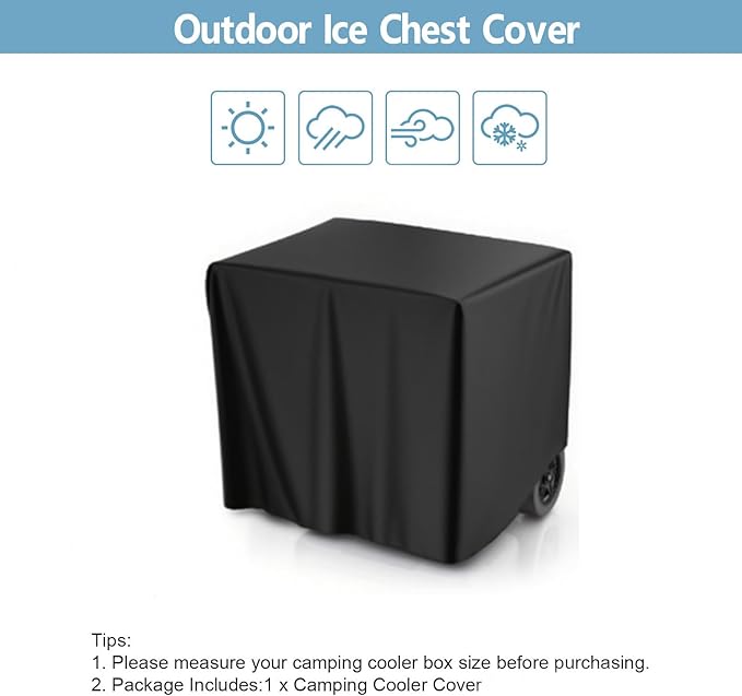 Kingling Cooler Cover, Waterproof Outdoor Rolling Ice Chest Wheeled Camping Cooler Cover