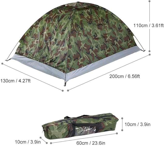Ultralight Camping Tent, Dome Tent For 1-2 Person, Water Resistant For Outdoor Hiking, Backyard, Sleepovers(2 person)