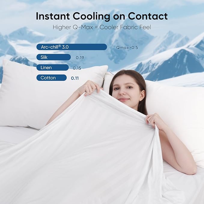Elegear Revolutionary Cooling Blanket Twin, Absorbs Heat to Keep Body Cool for Night Sweats, Double Sided Arc-Chill3.0 Cool Fiber Q-Max>0.5, Lightweight Summer Cold Blankets Sleeping 59" x 79"