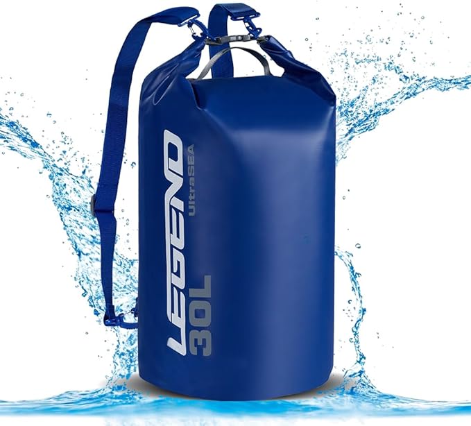 Legend UltraSEA Waterproof Dry Bag 5L/10L/20L/30L - Drybag Waterproof Bag for Kayaking, Swimming & Travel, Roll Top Floating Dry Bag, Lightweight Dry Sack for Boating, Rafting and Beach - 30L Blue