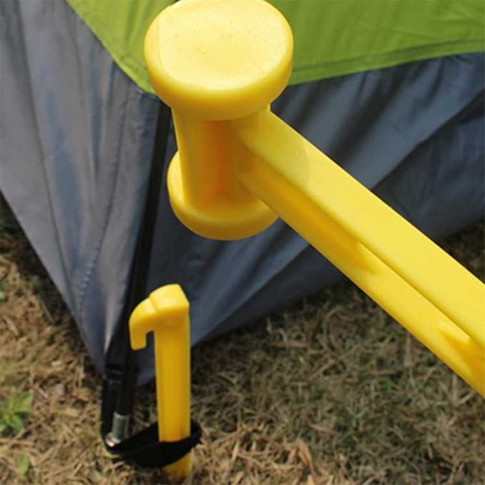 48 Pcs 9 Inch (225mm) Tent Pegs Plastic Spike Hook Awning Camping Caravan Visual Marker