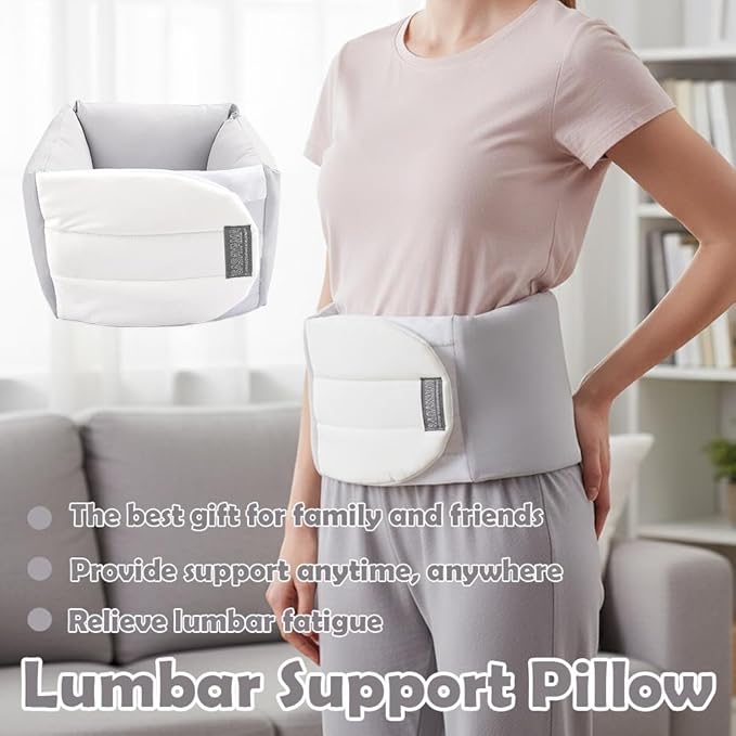 Deep Sleep Lumbar Support Pillow – Soft Cotton-Fleece Waist Cushion for Back Pain Relief, Orthopedic Sleeping Pad for Side or Stomach Sleepers