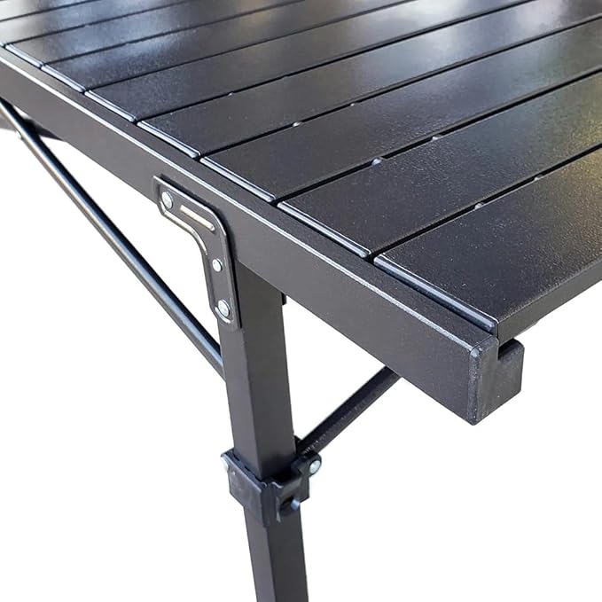 GoTEAM! Portable Heavy Duty Aluminum Roll-Top Table, Camping/Tailgating/Beach Instant Table with Carry Bag
