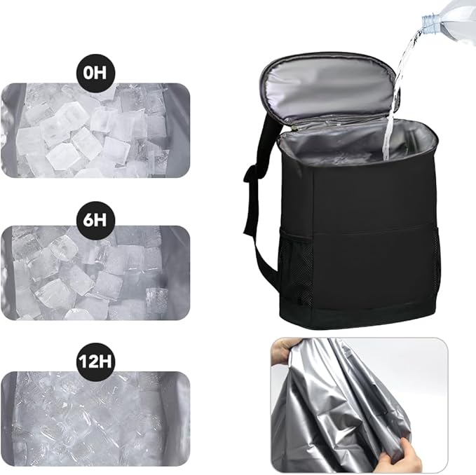 IYARKAI® Insulated Cooler Backpack, Backpack Cooler, 20 Can Backpack Cooler Leak Proof, Insulated Soft Cooler Bag, Lightweight, Cold-Weather Duffel Bag for Beach, Camping, Outdoor Activities