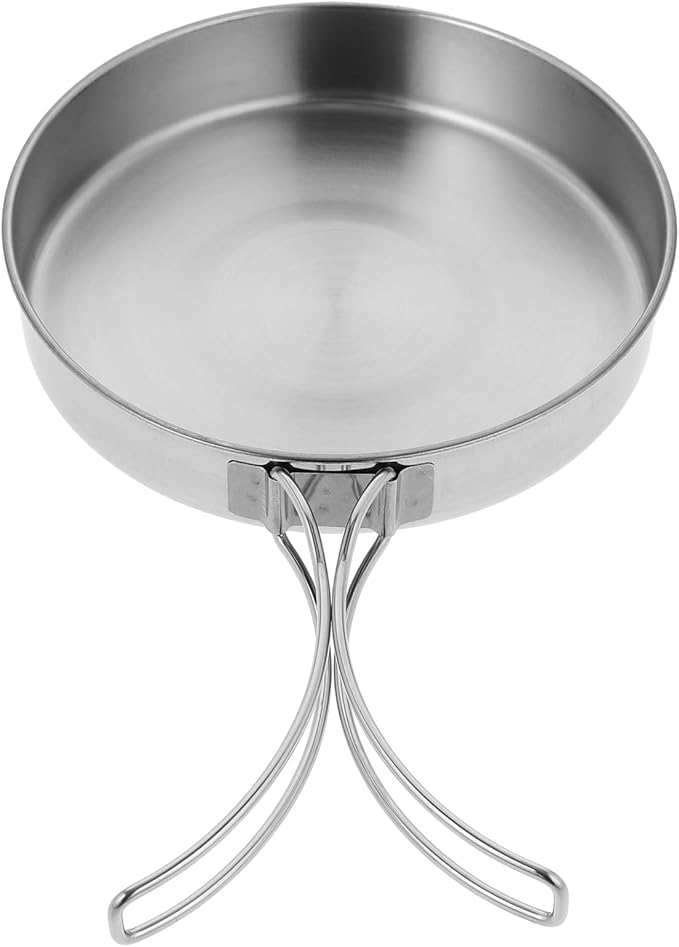 IMIKEYA Camping Cookware Pot, Portable Stainless Steel Camp Cook Pan, Lightweight Stackable Camping Pots for Outdoor Backpacking Hiking Picnic(5.82inch)