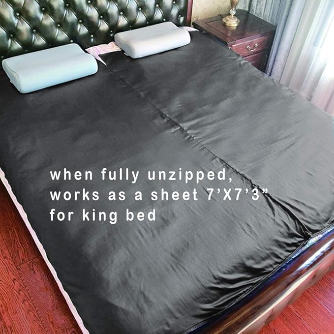 Browint Premium Silky Sleeping Bag Liner with Two-Way Zippers, 87"x41" Extra Wide Adult Sleep Sack for Hotel, Breathable Lightweight Travel Sheet, Multifunctional Bed Sheet for Camping, All Seasons