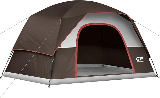 Tents for Camping 6 Person Tent Waterproof Windproof Double Layer Family Camping Tent, Easy Setup Dome Tent with Large Mesh Windows & Wider Door for Outdoor Camping & Hiking