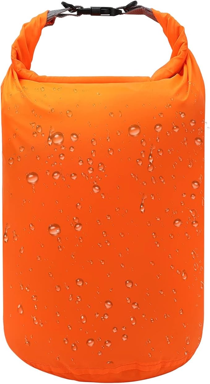 R2Depot Waterproof Dry Bag, 5L/10L/20L/40L/70L Dry Storage Bag for Kayaking, Gym, Hiking, Swimming (Orange, 10L)