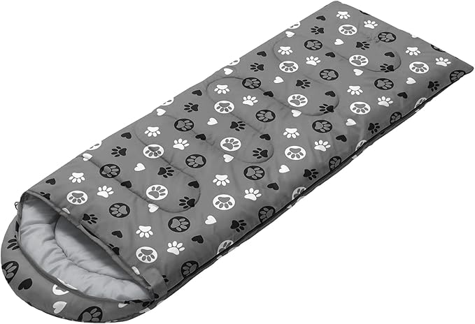 AILONEN Kawaii Puppy Sleeping Bag for Kids Boys Girls,Warm and Cool Weather,Lightweight,Waterproof Backpacking,Cartoon Cute Dog & Duck Animal Themed Blue Sleeping Bag for Camping