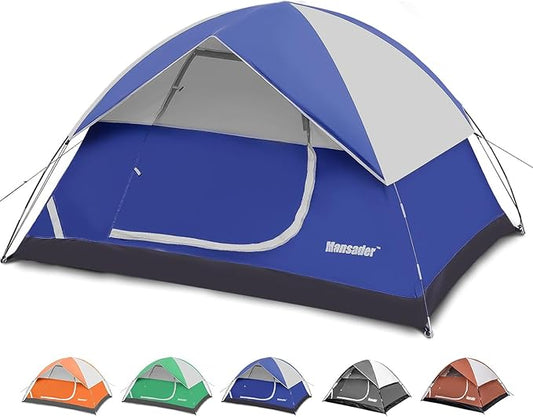 Camping Tent, Waterproof 2/3/4 Person Tents for Camping, Lightweight Easy Set Up Outdoor Hiking Tent Backpacking Tent with Carry Bag, Backpack Tent Suit for Family Beach Hiking Travel