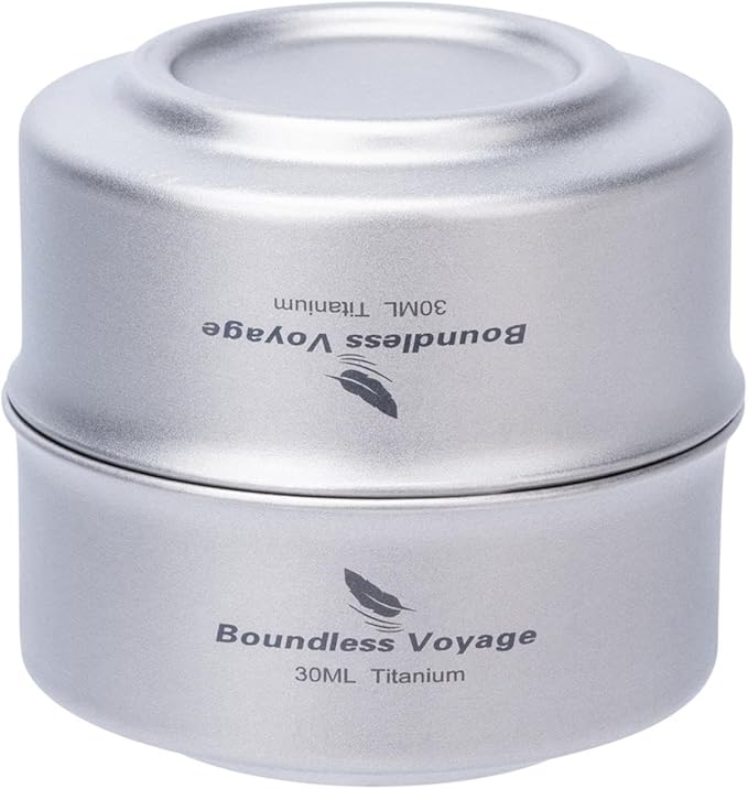 Boundless Voyage Titanium Teacup Double-Layer Tea Maker Outdoor Teapot Camping Mug Set Leightweight Drinking Cup for Backpacking Picnic Travel (Ti3148D-3cups)