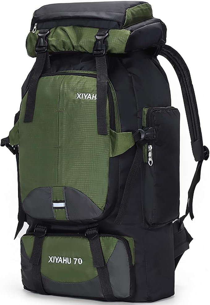 Lawaia 70L Hiking Backpack Rucking Camping Lightweight Backpacking Outdoor Travel Bag Trekking Back Pack Large Capacity Backpacks Climbing Trail Backpack for Men Women- Green