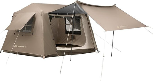 BISINNA 4 Person Camping Tent Family Cabin Tents with Full Rainfly Waterproof Large Double Layer Glamping Tent for Car Camping Outdoor Picinic