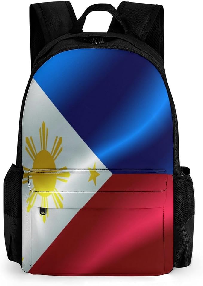 Polyester Daypack Backpack for Trekking Picnic Walking Cycling, Large Capacity Anti-Theft Multipurpose Shoulder Bag, Flag Of Philippines Casual Daypack