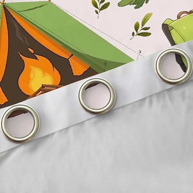 Feelyou Adventure Camping Nature Curtains for Bedroom Living Room Camping Theme Blackout Shades Camper Room Darkening Curtain Window Treatments, 2 Panels 38 x 54 Inch Decor