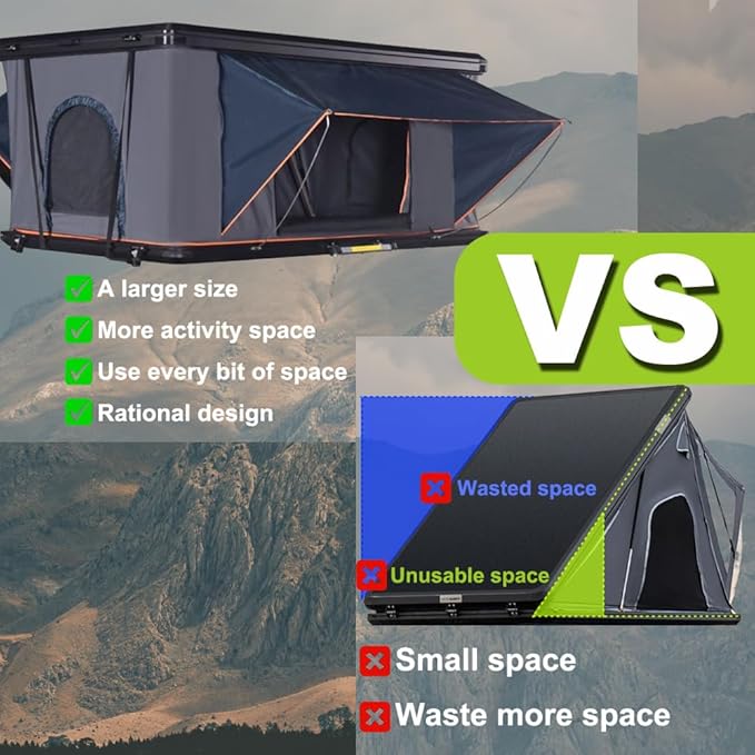 Robust Hard Shell Rooftop Tent | Spacious SUV Camping Tent | Waterproof Roof Top for Trucks