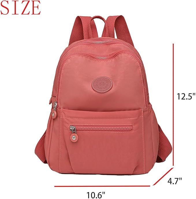Simple Casual Solid Color Lightweight College Work Backpack Anti Theft Travel Backpack Daypack for Women (Orange)