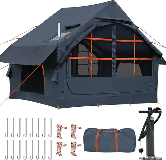 Inflatable Tents for Camping,Easy Blow Up Tent with Hand Pump,4 Seasons Waterproof Air Inflatable Camping Tent House for Family Weekend Camping