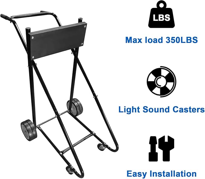 Outboard Motor Stand Cart, 315LBS Outboard Engine Stand,Boat Motor Carrier,Engine Carrier Cart Dolly Storage Transport Trailer for Shaft Motors