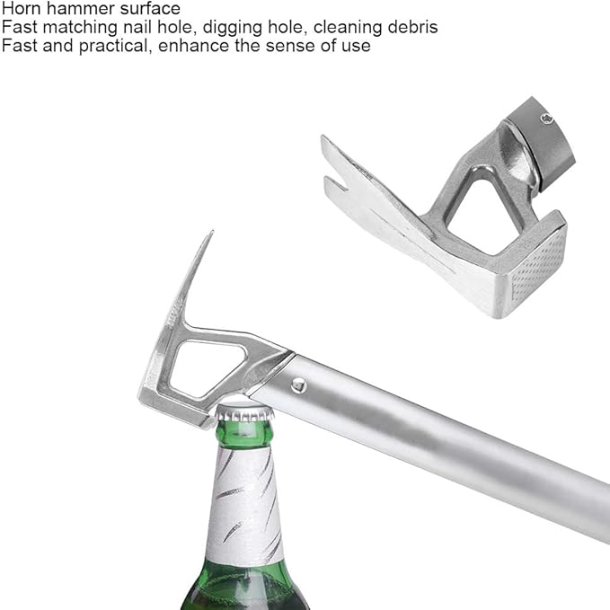 Camping Hammer, 12in Portable Lightweight Multi Functional Tent Hammer with Tent Stake Remover, Stainless Steel Heavy Duty Tent Stake Hammer, Tent Mallet for Backpacking, Hiking, Gardening, Outdoor