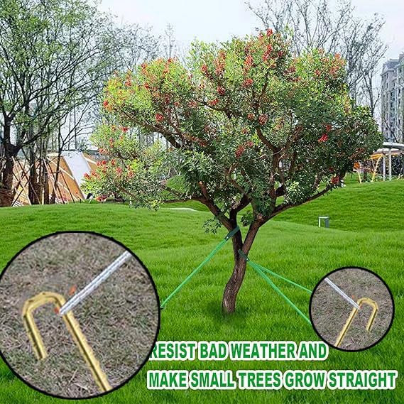 Landscape Stakes 40 Pack, 10 Inch Garden Landscape Anchoring Stakes for Terrace Board, Landscape Edging Coil, Grass Barrier, Bender Board, Weed Barrier Landscape Garden Inflatable Decor Fixing