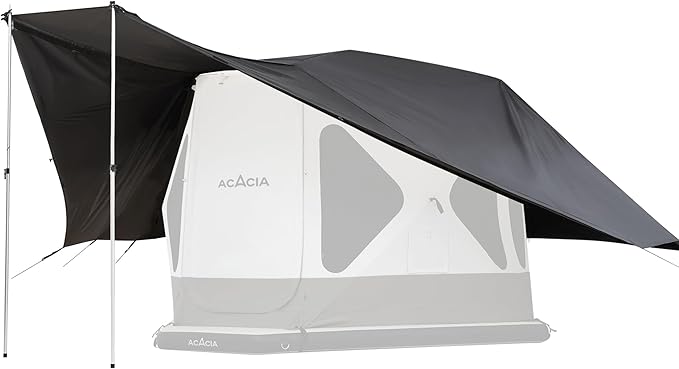 ACACIA Canopy 4 Person for Space Acacia Camping System, PU2000 Waterproof Camping Tarp for 4 Season Camping, UPF50+ Sunproof Tent Tarp with 4 Telescoping Poles, Carry Bag, Moonstone