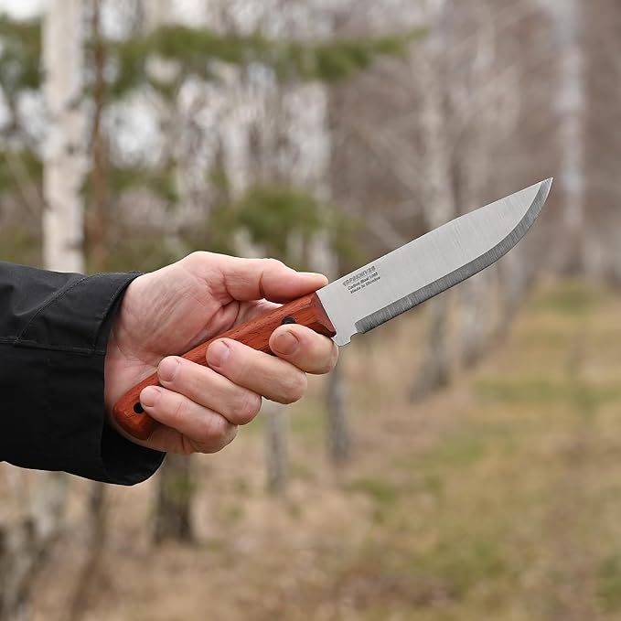 BPSKNIVES Flamebird Adventurer - Fixed-Blade Carbon Steel Bushcraft Knife with Leather Sheath - Outdoor Full Tang Utility Knives - Camping Knives - Survival Tactical Camp Knife