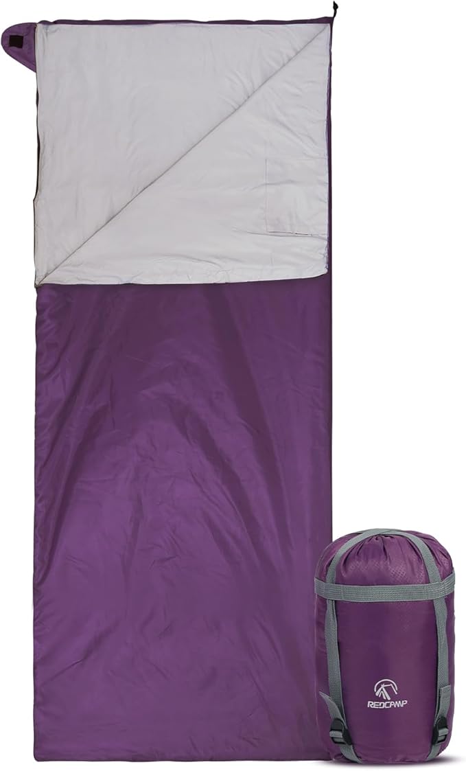 REDCAMP Ultra Lightweight Sleeping Bag for Backpacking, Hiking, Comfort for Adults Warm Weather, with Compression Sack