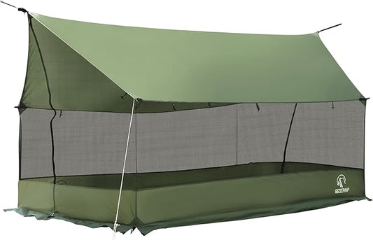REDCAMP Large Hammock Hot Tent with Stove Jack, Waterproof & Windproof Winter Wall Tent with Snow Skirt, Ultralight 4 Season Tents for Camping, Hiking, Bushcraft, Backpacking, Hunting
