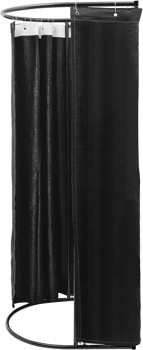 Clothing Store Fitting Room, Dressing Room, Removable Portable Changing Room Tent, Fitting Room for Boutique, Privacy Dressing Room for Indoor Outdoor House Office Shopping Mall (D-Shaped-Black)