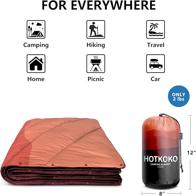 Camping Blanket,Lightweight Puffy Printed Camping Blanket Packable Outdoor Blanket for Camping,Traveling, Stadium, Hiking, Picnics