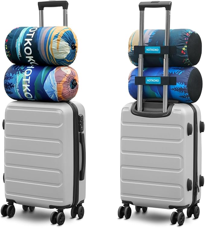 Outdoor Camping Blanket,Warm Thick Camp Blankets with Sherpa Lining Soft Fleece Camping Blanket Puffy Camping Quilt for Cold Weather Traveling, Stadium, Hiking, Picnics