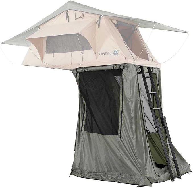 Overland Vehicle Systems 18019833 LD TMBK Roof Top Tent Annex Green Base with Black Floor & Travel Cover | Waterproof Material | Features 1000g PVC-Based Floor