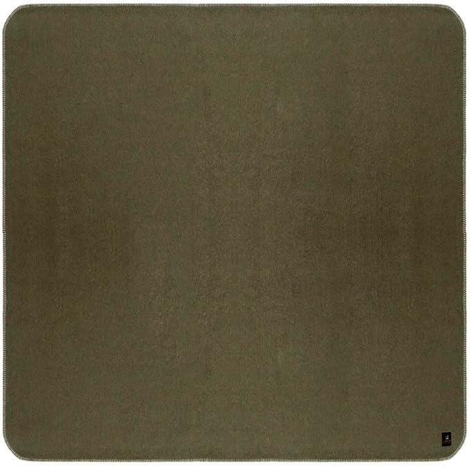 Thick Alpaca Wool Blanket Heavyweight for Camping or Indoors | Soft Peruvian Alpaca Wool (Olive Green/Soft Camel, Queen)