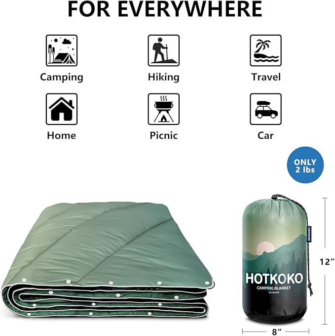 Camping Blanket,Puffy Printed Camping Blanket Lightweight Packable Outdoor Blanket for Camping,Traveling, Stadium, Hiking, Picnics