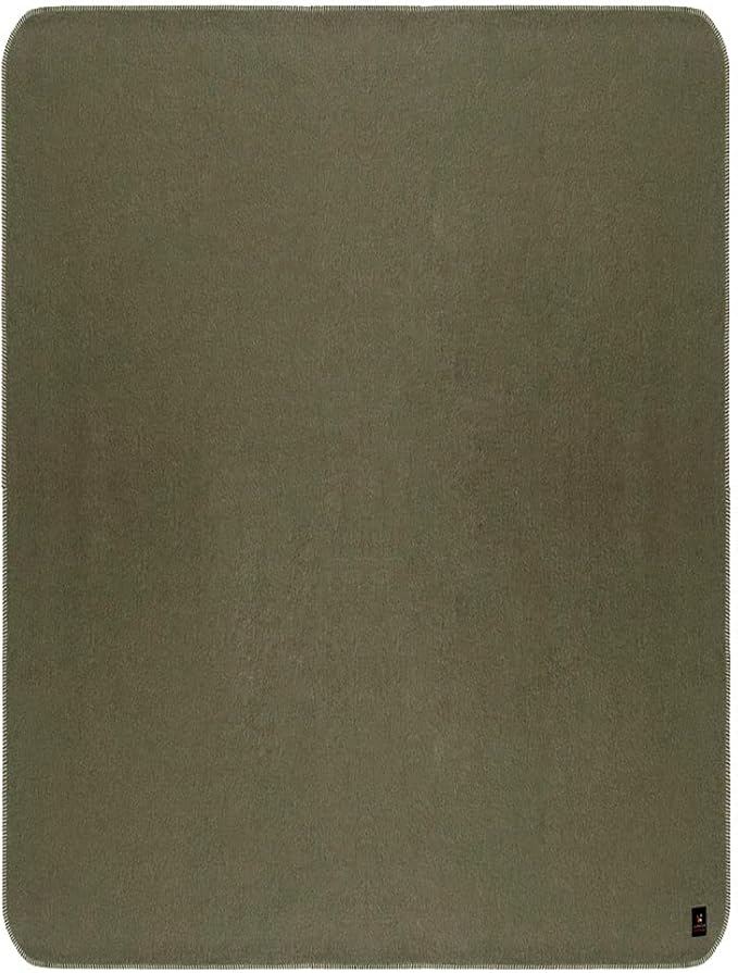 Thick Alpaca Wool Blanket Heavyweight Camping Outdoors Indoors Soft Peru Twin Size Biface Design (Leaf Green/Blue, Twin Size)