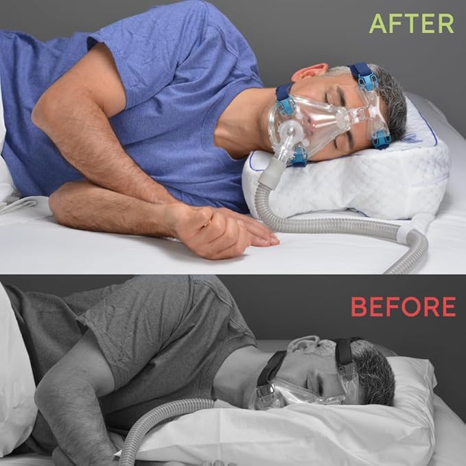 Contour CPAPMax Cooling Gel - CPAP Pillow for Side, Back and Stomach Sleepers with Adjustable Memory Foam - Pillow for CPAP Users, Sleeping with Mask