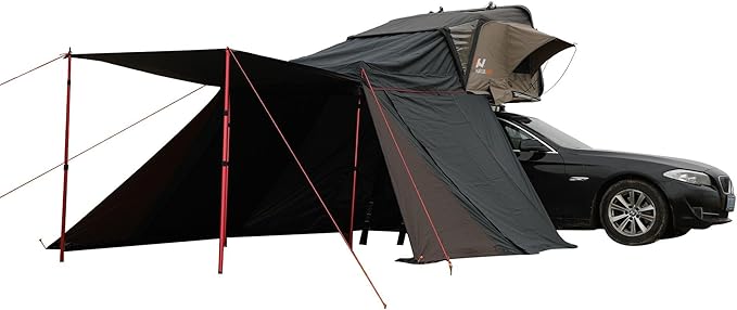 Naturnest Sirius1 Hardshell Roof Top Tent, All-Weather Overland Camping for SUV, Truck, 4-Season 2-3 Person HeavyDuty Rooftop Tent with Memory Foam Mattress, Built-in LED Lighting & Ventilation System
